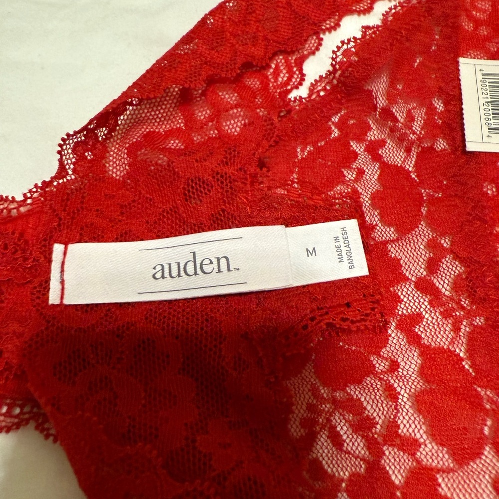 NWT Auden Lace Bikini Panty Set in Red and Black - Picture 10 of 10